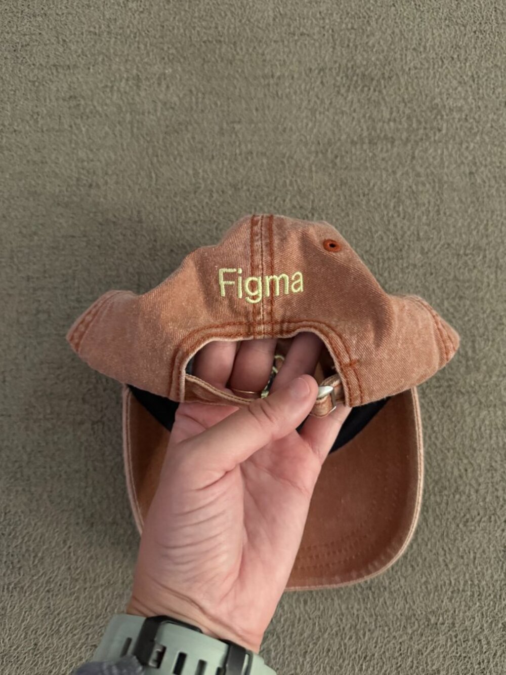 Figma Design 'An Idea Application' Pink Cotton Baseball Hat Unisex O/S